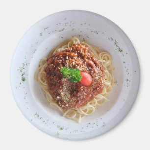 Imán Spaghetti Dinner Plate Refrigerator Magnet