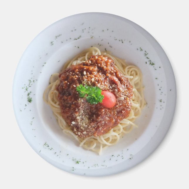 Imán Spaghetti Dinner Plate Refrigerator Magnet (Frente)
