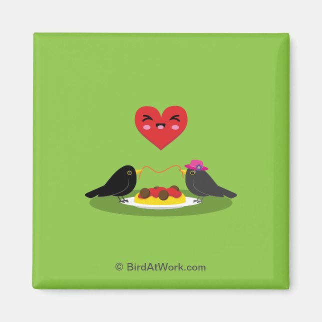 Imán Spaghetti Meatball Romantic Date (Frente)