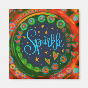 Imán Sparkle Hearts Bonito Divertida Inespiritualidad C
