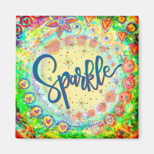 Imán Sparkle Hearts Bonito Inespiritualidad Floral Colo