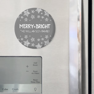 Imán Sparkle Star Merry Navidades brillantes gris plate