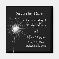 Sparkler Wedding Save the Date (negro)