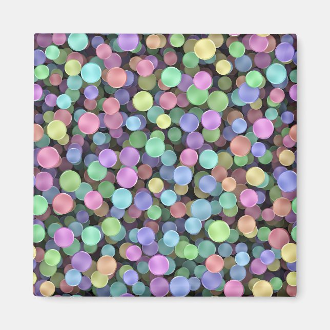 Imán Sparkling Rainbow Polka Dots (Frente)
