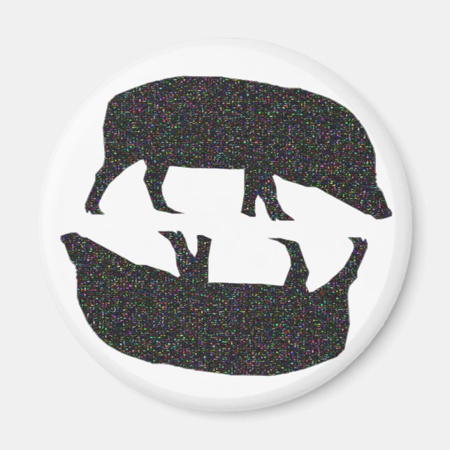 Imán Sparkly Pigs Magnet (Frente)