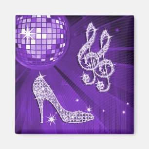 Imán Sparkly Purple/ Lilac Music Note y Stiletto Heal