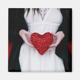 Imán Sparkly Red Love Heart (El día de San Valentín)