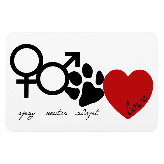 Imán Spay-Neuter-Adopt-Love (Horizontal)