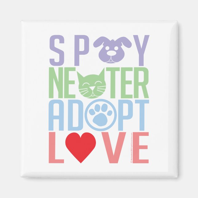 Imán Spay Neuter Adopta Amor 2 (Frente)