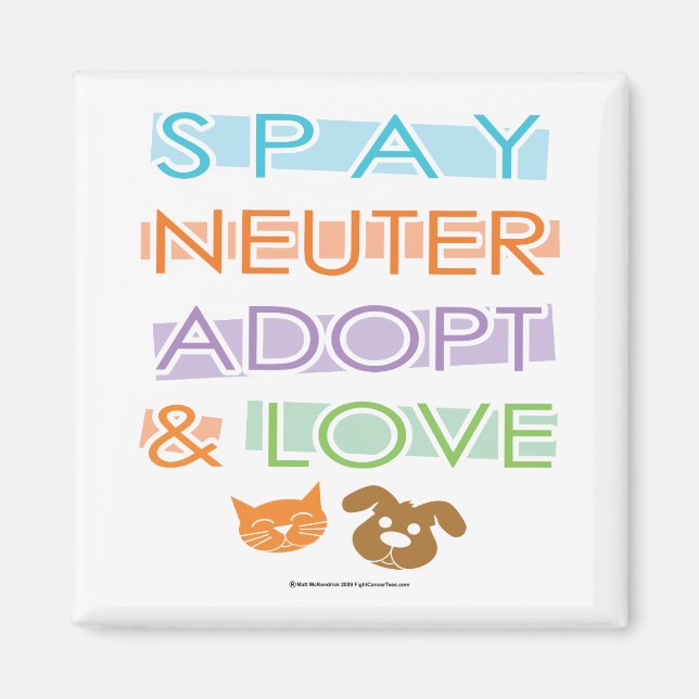 Imán Spay Neuter Adopte el Amor (Frente)