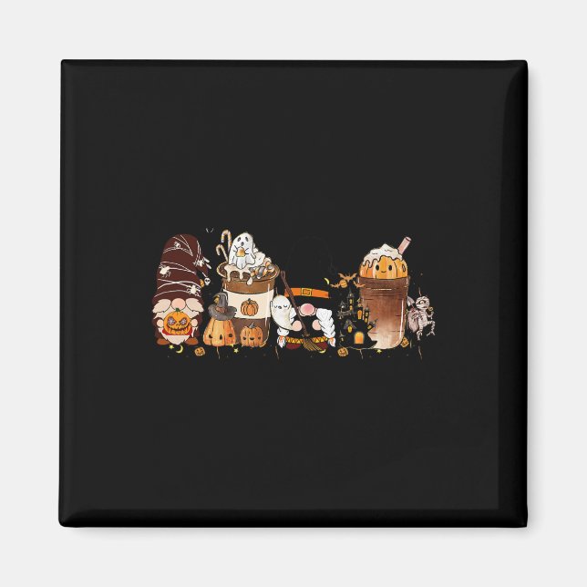 Imán Spice cute de calabaza latte helado café otoño caí (Frente)