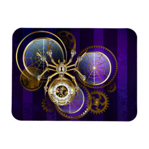 Imán Spider Steampunk sobre fondo morado