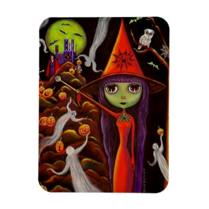 Imán Spider Web Witch Big Eye Chica Oween