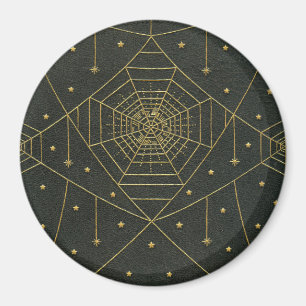 Imán Spiderweb spider spider astros negro y oro