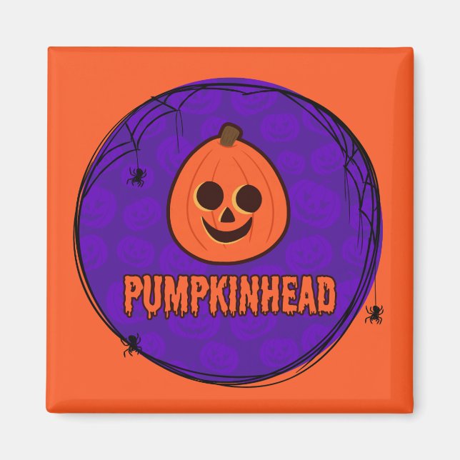 Imán Spiderwebs & Pumpkinheads Square Magnet (Frente)