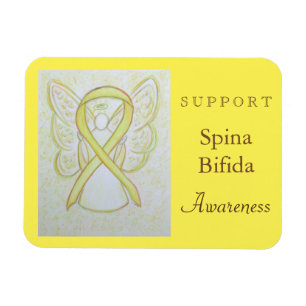 Imán Spina Bifida Awareness Ribbon Angel Personalizado 