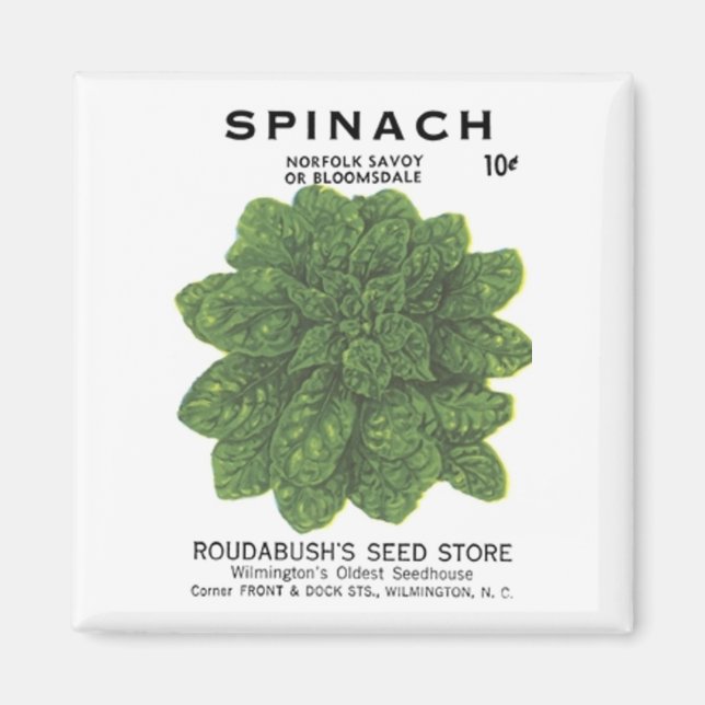 Imán Spinach, la tienda de semillas de Rodabush (Frente)