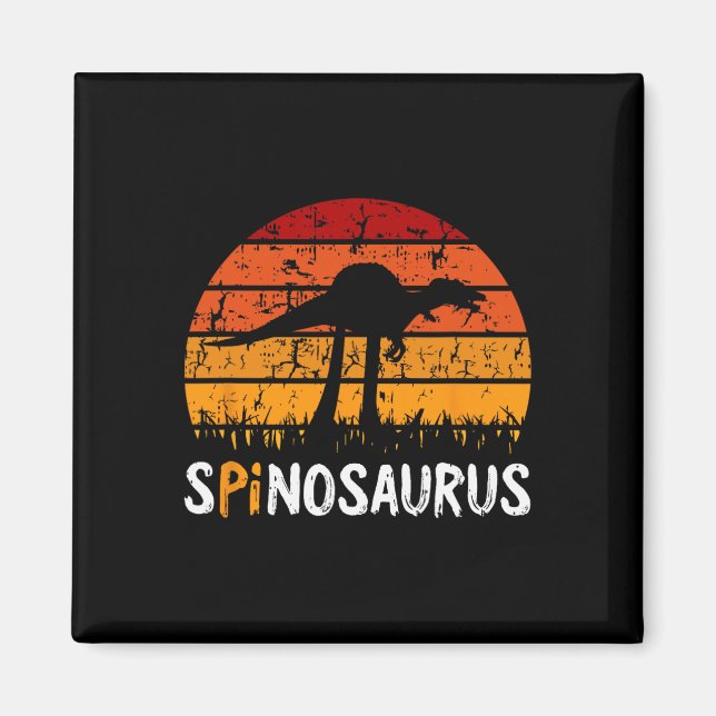 Imán Spinosaurus Pi Day Símbolos matemáticos retro Stud (Frente)