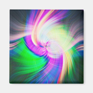 Imán SPIRALFLUO - Fractal Psicodélico Colorido Moderno