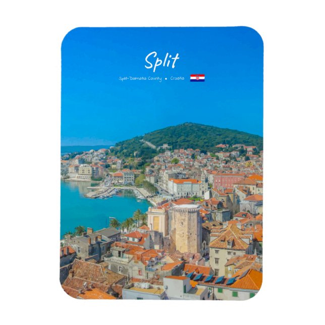 Imán Split, Croacia - Ciudad Costera Redondeada (Vertical)