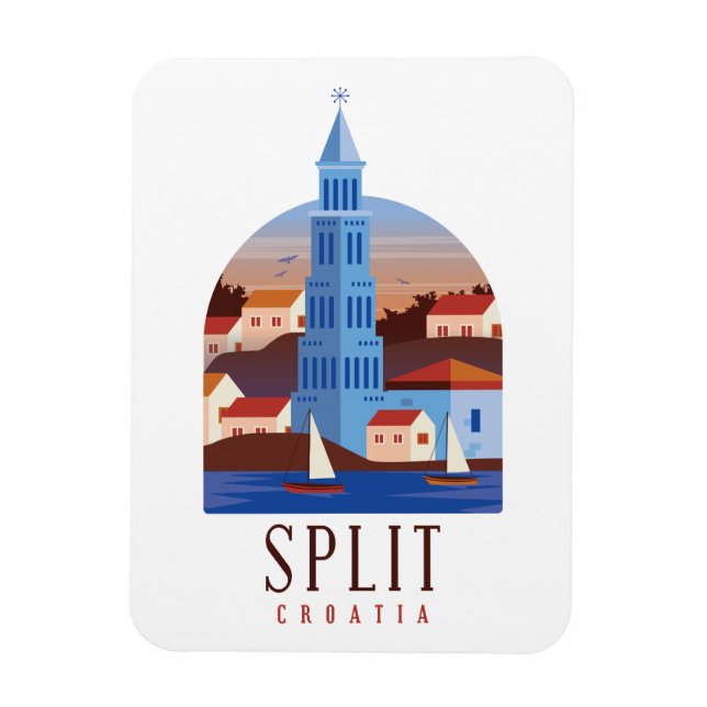 Imán Split Croacia Dalmatia Vintage (Vertical)