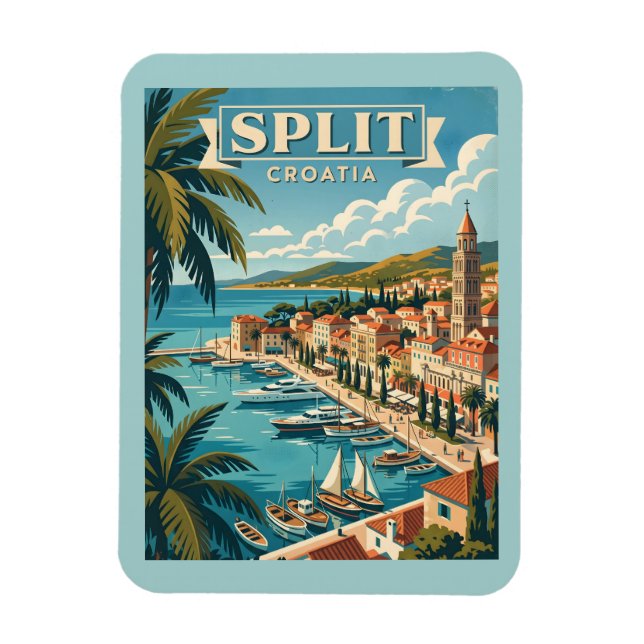 Imán Split Croacia Viaje Vintage (Vertical)