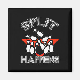 Imán Split Happens Bowling Shirt Funny Spare Ball Team