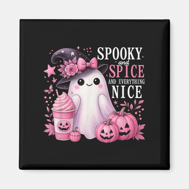 Imán Spooky And Spice And Everything Nice Halloween Pin (Frente)