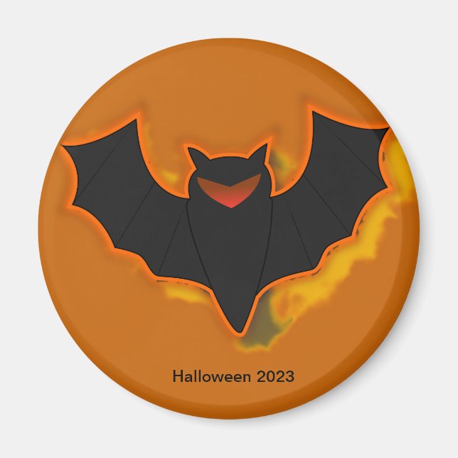 Imán Spooky Bat Halloween Magnet | Tema Naranja (Frente)