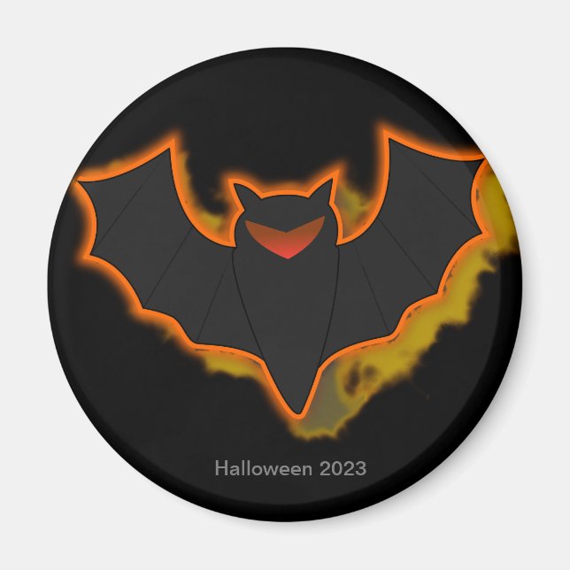 Imán Spooky Bat Halloween Magnet | Tema negro (Frente)