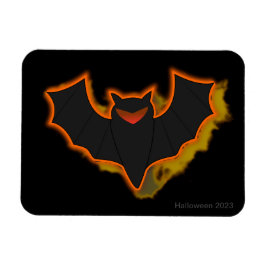 Imán Spooky Bat Halloween Photo Magnet | Tema negro