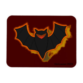 Imán Spooky Bat Halloween Photo Magnet | Tema rojo