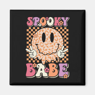 Imán Spooky Bybe Groovy Halloween Leopard Smile Face Ch