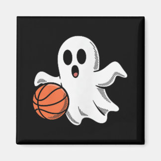Imán Spooky Ghost Playing Basketball Retro Halloween Co