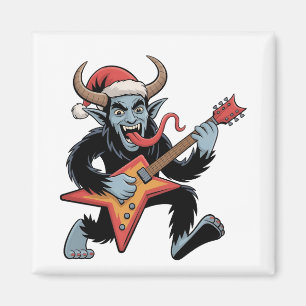Imán Spooky Krampus Guitar Electric Rock Navidades