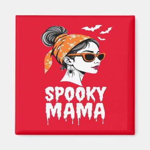 Imán Spooky Mama Halloween Retro Design