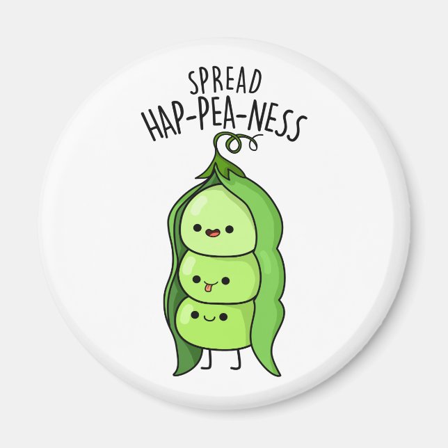 Imán Spread Hap-pea-ness Funny Peas Pun (Frente)