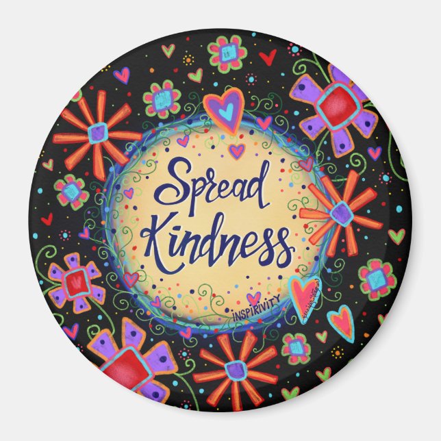 Imán Spread Kindness Trendy Fun Fun Floral Moderna Boni (Frente)