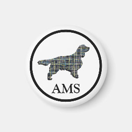 Imán Springer Spaniel Cute Mascota Perro Silhouette Y&B