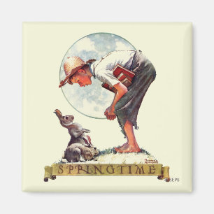 Imán Springtime, 1935 chico con conejito