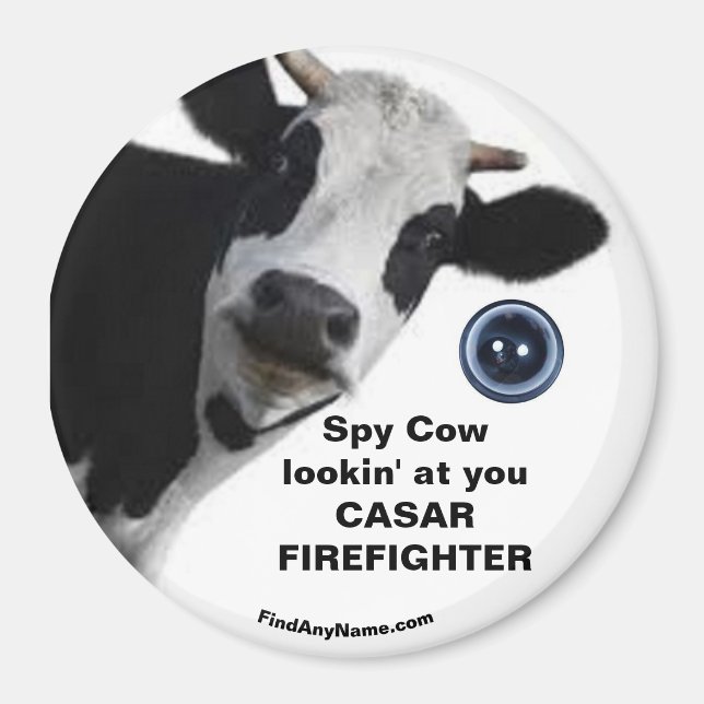 Imán Spy Cow te mira en CASAR FIREFIGHTER (Frente)