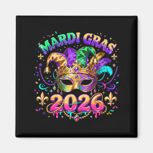 Imán Squad Carnaval Máscaras Cuentas Diseño Mardi Gras