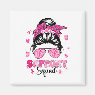 Imán Squad Messy Bun Guerrero Rosa Cáncer de Mama