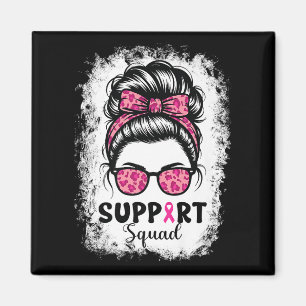 Imán Squad Messy Bun Guerrero Rosa Cáncer de Mama