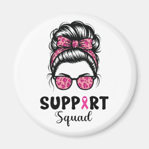 Imán Squad Messy Bun Guerrero Rosa Cáncer de Mama