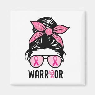 Imán Squad Messy Bun Guerrero Rosa Cáncer de Mama
