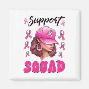 Imán Squad Messy Bun Guerrero Rosa Cáncer de Mama