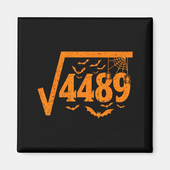 Imán Square Root 4489 Funny Halloween Meme 67 Math Teac (Frente)