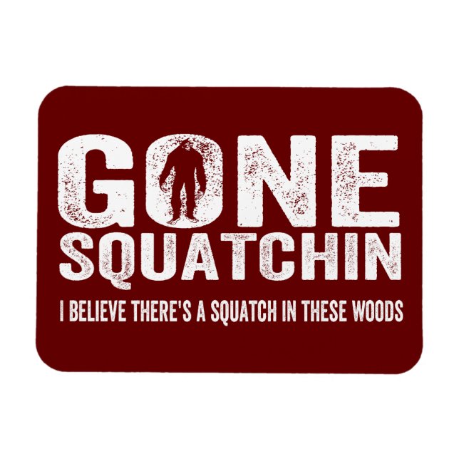 Imán Squatchin (en peligro) en estos bosques (Horizontal)