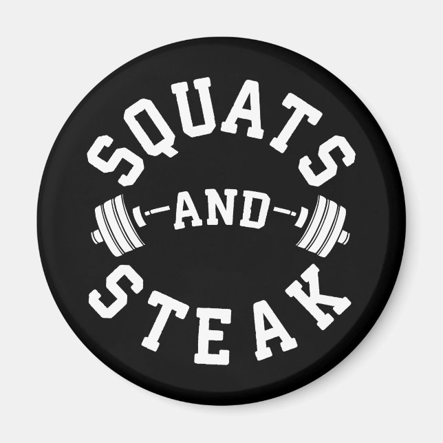 Imán Squats and Steak Day - Día de fugas - Divertido en (Frente)